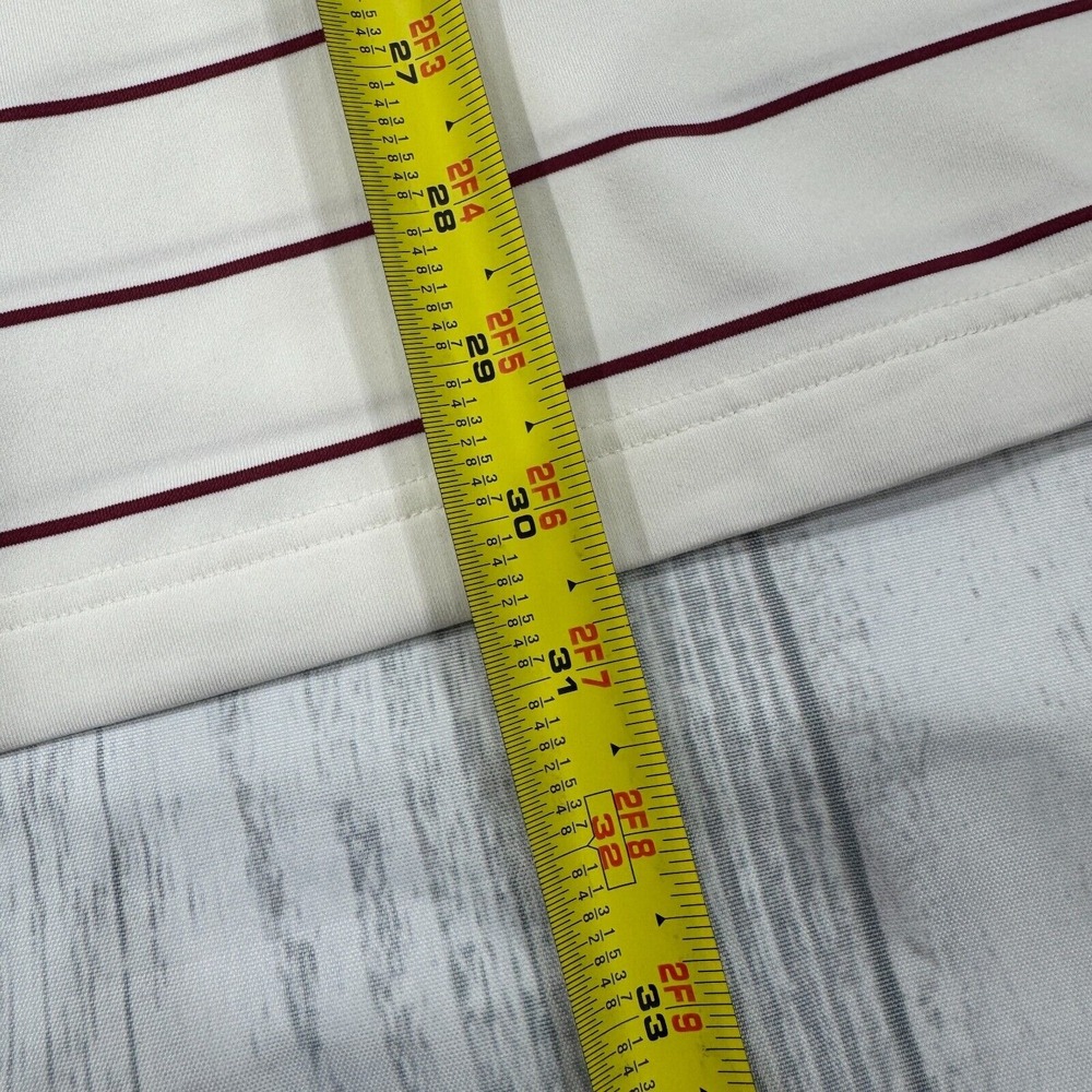 Under Armour Polo Shirt 2XL Loose Heatgear White‎ Stripe Short Sleeve Golf Mens - Picture 5 of 6